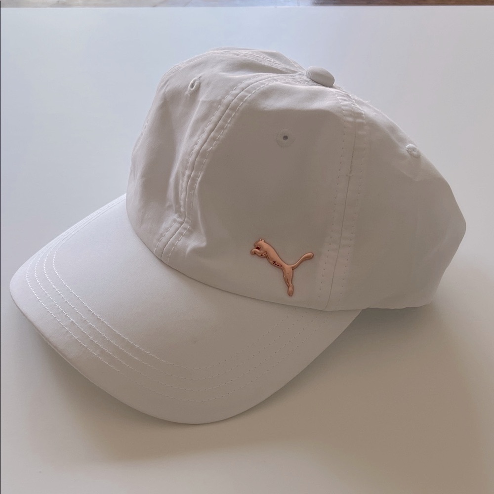Puma White Hat with Gold Emblem